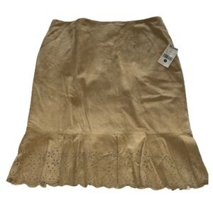 Wilsons Leather tan midi skirt NWT size 8